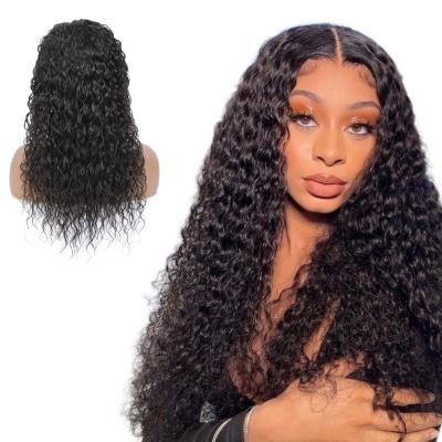 China ZSF Water Wave Hair Wholesale Brazilian Water Wave Wig 5x5 HD Lace Closure Wigs 12 Inch To 36 Inch 100% Virgin Hair Unprocessed Wig for sale