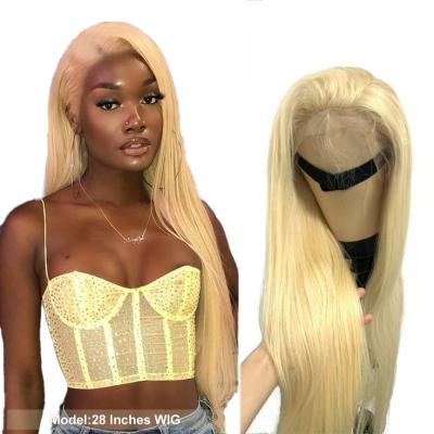 China ZSF Silky Straight Wave Lace Front Wigs For Women Straight Human Hair Wholesale Virgin Color Cuticle Aligned Hair Blonde HD Lace Front Wig 613 for sale