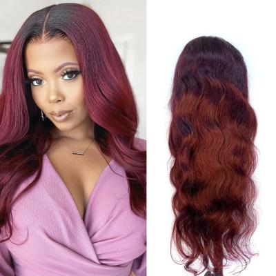 China Wholesale 1B 99j Body Wave ZSF Body Wave Hair Color Unprocessed Virgin Hair Brazilian 100% Lace Front Wig With Baby Hair for sale