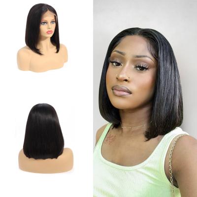 China Brazilian Hair Silky Straight Bob Lace Wig Brazilian Lace Front Closure Short Bob Wig Wave ZSF Wholesale Silky Straight Hair for sale