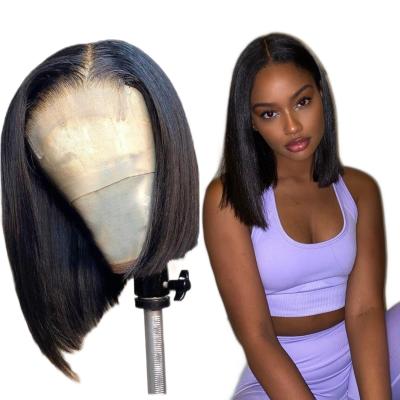 China Wholesale Human Hair Bob Lace Wig 100% Brazilian Unprocessed Lace Frontal Bob Wig Short Bob Wig Silky Straight Silky Straight Brazilian Hair for sale