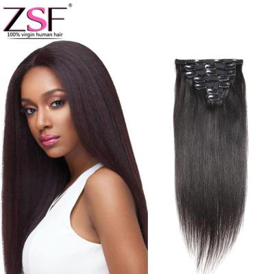 China 10A Grade Silky Straight Wave Clip In Hair Bundles, Wholesale Straight Hair Products For Women, 100% Hair Clip In Hair Extensions for sale