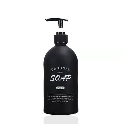 China Personal Care 8oz 12oz 16oz Frosted Matt Black Foaming Soap Pump Bottle Glass Soap Dispenser Pump Bottle for sale