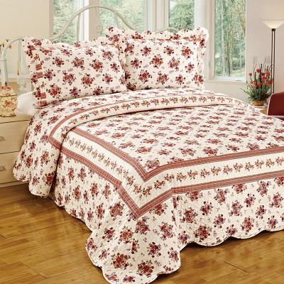 China Simple Patchwork Ready Polyester Printed Quilted Quilt Bedspread for sale