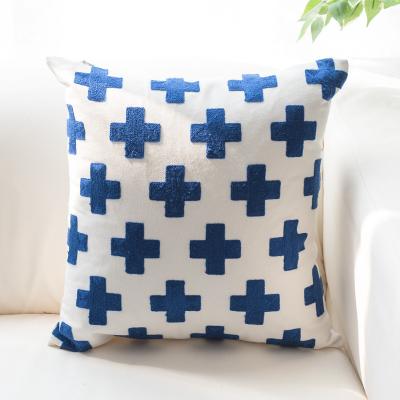 China Anti-static home pillow cover square pillowcase without core embroidery modern simple custom silk pillowcase for sale