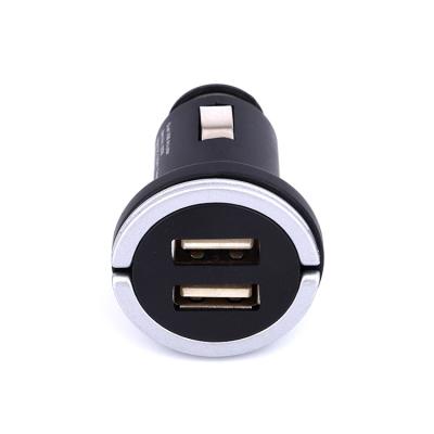 China New Design 2 Ports Dual Ring Mobile Phone Pull Mobile Car Charger DC12V 24V for sale