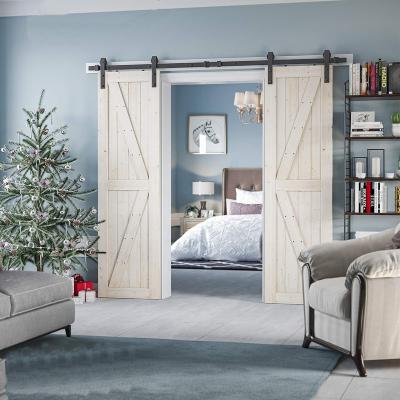 China Classic white oak wooden barn door in fancy wood soundproof interior waterproof for sale