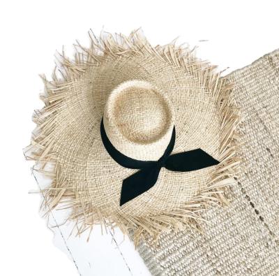 China High Quality Wholesale Summer Raffia Tassel Straw Hat Sun Beach Holiday Pure Hand Knitted Hats for sale