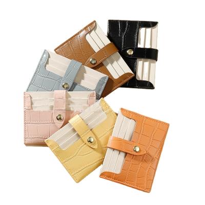 China Custom Colorful Crocodile Pattern Holder Credit Card Holder OEM PU Business Leather Card Case for sale