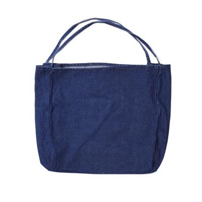 China High quality wholesale large capacity denim handbag women shopping eco-friendly wide shoulder bags for sale