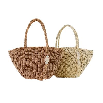 China High Quality Straw Bag Summer Beach Bag Handbags For Women Style Tassel Mini Bohemian Handmade Mobile Phone Bag for sale