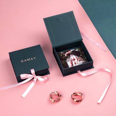 China Custom Packaging Eco-friendly Logo Carton Luxury Jewelery Gift Paper Box Packaging Jewelry Boxes With Ribbon for sale