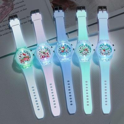 China Cute Children's Cartoon LED Jelly Children's Wristwatches Luminous Rubber Strap KT Cat Watch Girls Kids Watches for Children Girl Clock for sale