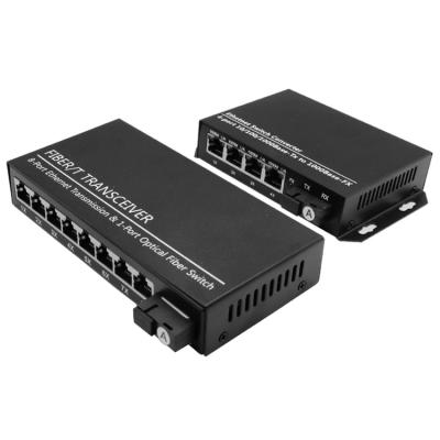 China FTTH RJ45 Ethernet Transceiver Fiber 100M Mini 8Port Optical Media Converter for sale