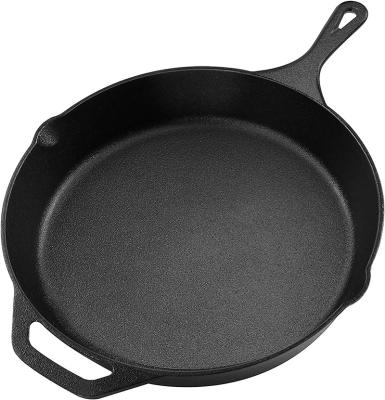 China Sustainable 12.5 Inch (31.75 cm) Black Cast Iron Pre Seasoned Skillet/Skillet for sale