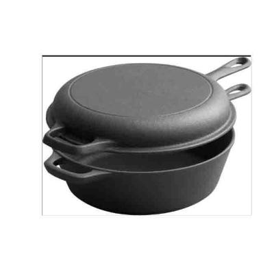 China Pre-seasoned Dutch Metal Oven Cast Iron Skillet Pan Set, 10