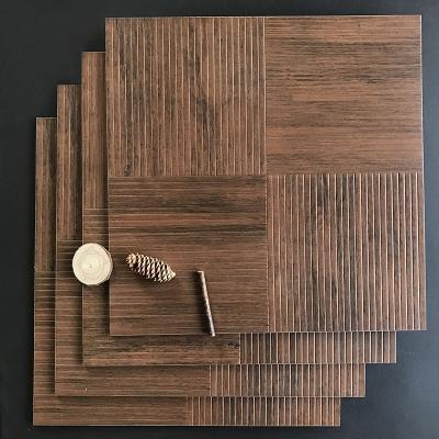 China New Designed Ceramic Tiles Wood Look Style 500*500 mm 50x50 cm Rustic Wood Grain Tiles Vertical Stripes Tiles Non Slip Floor Tiles for sale