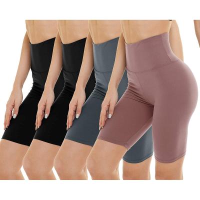 China OEM Fashionable High Waisted Trendy Popular Gym Shorts Tummy Control Yoga Sets Workout Running Sporty Yoga Pants for sale