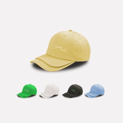 China Wholesale Custom COMMON Bill Brim Curved Trendy Baseball Hat Double Layer Panel Logo Embroidery Sport Hats 6 for sale