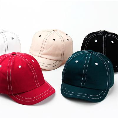 China Common Brim Panel Cap 6 Sunscreen Trucker Baseball Short Hat Flat Sweat Anti Sun Hat for sale