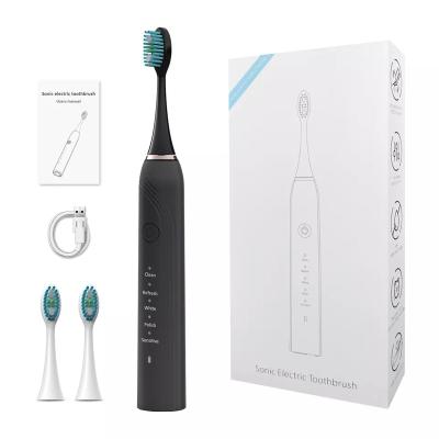 China Best Food Grade ABS+PC Electric Toothbrush with 2 Brush Heads Dental Care Teeth Whitening Rechargeable Power Sonic Electric Toothbrushes for sale