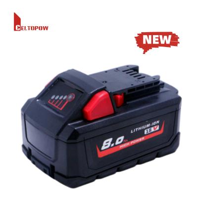 China Power Tools 18V 8.0Ah High Capacity Li-Ion Rechargeable Battery Pack For MIL 48-11-1811 m18 Batteries for sale