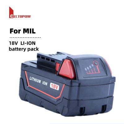 China Power Tools Replacement For MIL M18 18V Li-ion C18B Li18 M18B XC Rechargeable Machine Tool Battery For 18V Drill Battery for sale