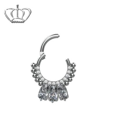 China ASTM F136 CLASSIC Titanium Hinged Segment Ring Conch Eearing for sale