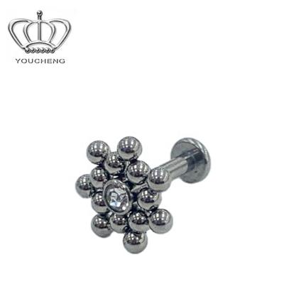 China CLASSIC ASTM F136 Titanium Internally Threaded Labret Stud Conch Tragus Earring for sale