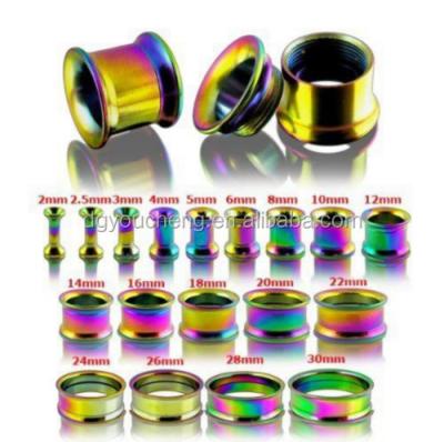 China Ear Expansion Body Piercing Ear Flesh Tunnel Titanium Anodized Internal Threaded for sale