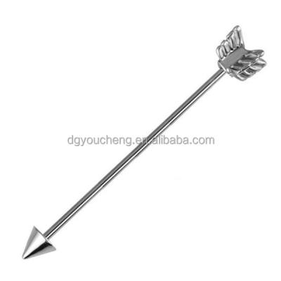 China Rust Protection Stainless Steel Ear Arrow Piercing Industrial Barbell for sale