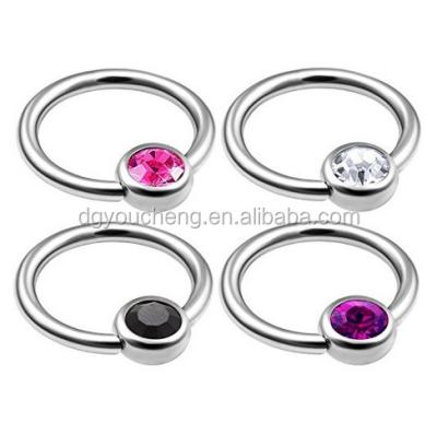 China Popular Charming Ball Closure Rings Unique Nose Rings Piercing Body Jewelry for sale