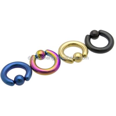 China Titanium Anodized BCR Stainless Steel Ring Genital Body Jewelry for sale