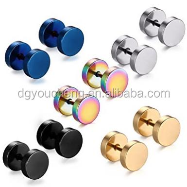 China Popular Feramox Mens Womens Stainless Steel Stud Earrings Set Fake Ear Piercing for sale