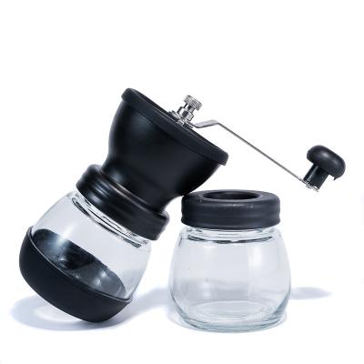 China Sustainable Hot Sale Manual Coffee Bean Grinder With Two Glass Jar And Different Color Choice for sale