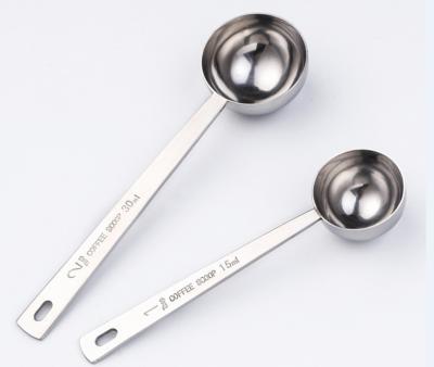 China High quality hot selling 304 stainless steel coffee bean spooncoffee scoop 30ml 15ml for sale