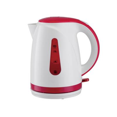 China Hot Selling 1.7L Color Fashion Plastic Cordless Transparent Electric Kettle Safety Plastic Jug for sale