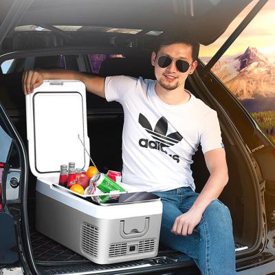 China Absorption 2021 New Easy Carry Portable Car Freezer Room 18L Car Refrigerator Desktop and Car Fridge Mini for sale