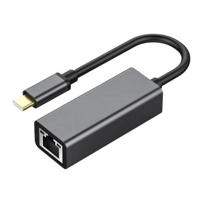 China LAPTOP USB 3.1 Type C Type-C to Gigabit Neteork Lan Ethernet Female Converter Adapter - 1000Mbps RJ45 Black for sale