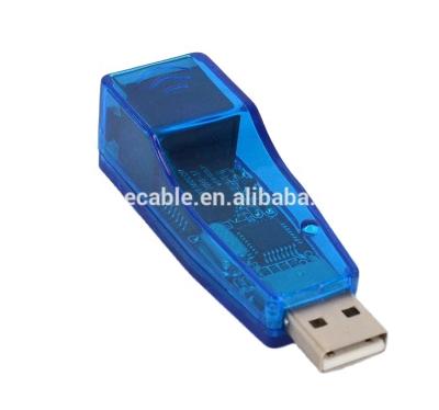 China LAPTOP USB 2.0 to RJ45 Lan Adapter Adapter Blue 10/100M Ethernet USB2.0 Adapter for sale