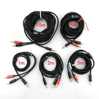 China MONO COMPUTER stereo 3.5MM plug to dual RCA audio plug Y-cable adapter 3.5MM aux. to 2-Male RCA Adapter Cable Audio Stereo Cord for sale