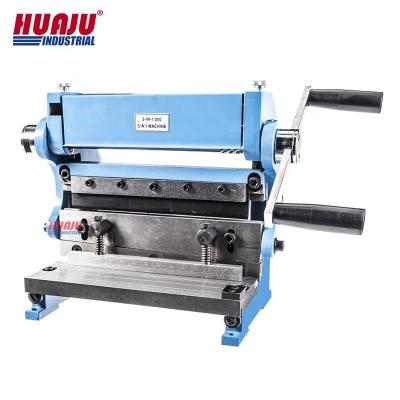 China Building Material Shops Huaju Industrial 3 IN 1,200 Mm 8 Inch Sheet Metal Guillotine Shear Press Brake Roll Bending Machine for sale