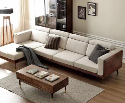 China Removable Cover BMS Custom Modular Sofa L Shape Sofa Bed Furniture Modern Living Room Solid Wood Corner Sofa for sale