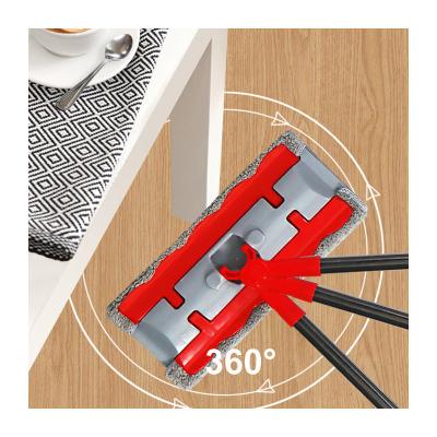 China Sustainable Flat Cleaning Mop With Handle High Quality Microfiber Clip Cloth For Household Floor for sale