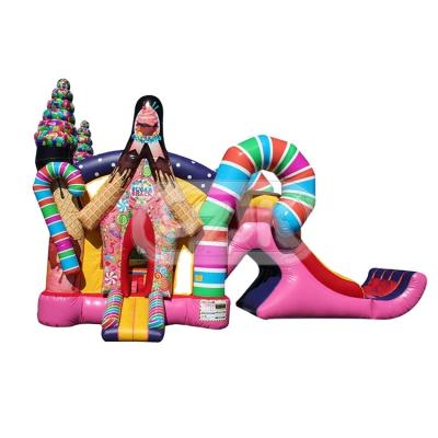 China PVC Candy Twist Inflatable Candyland Bouncer Jumping Bouncy Castle Bounce House for sale