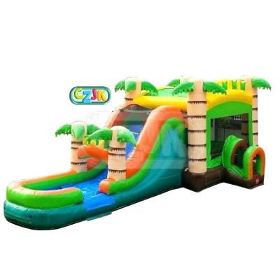 China 0.55mm PVC Tarpaulin Moonwalk Air Jungle Safari Inflatable Bouncing Bouncer Jumping Castle Jumper Bouncy Bouncy House Combo For Kids for sale