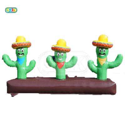 China 0.55mm Plato PVC Tarpaulin Cheap Inflatable Ring Toss Ring Toss Game Customized Cactus Ring Toss Game for sale