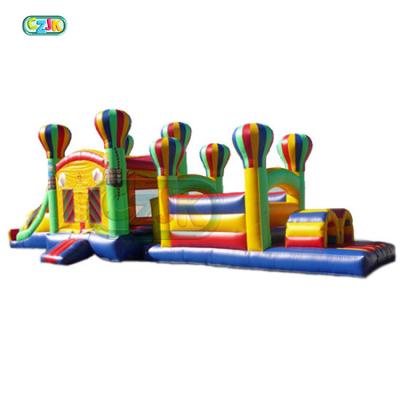 China 0.55mm PVC Tarpaulin Plato Commercial Interactive Balloon Course Inflatable Game Obstacle Course for sale