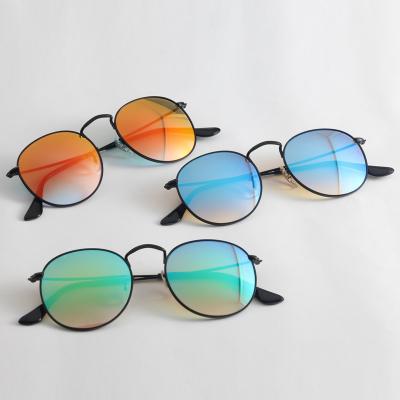 China Fashion Sunglasses Round Sunglasses Shape Women Round Metal Frame Sun Glasses UV Protection Glass Lenses Luxury Brand Sun Glasses for sale