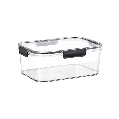 China Sustainable Food-grade plastic crisper refrigerator special large-capacity rectangular fruit lunch box storage transparent sealed box. for sale